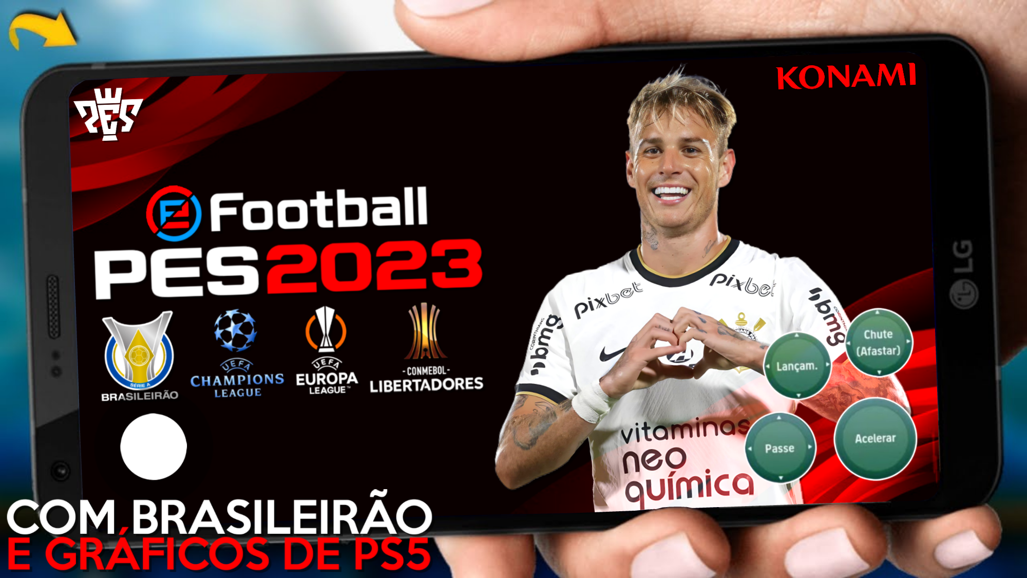 EFOOTBALL PES 2023 PPSSPP BRASILEIRÃO A+B E EUROPEUS + COPA DO