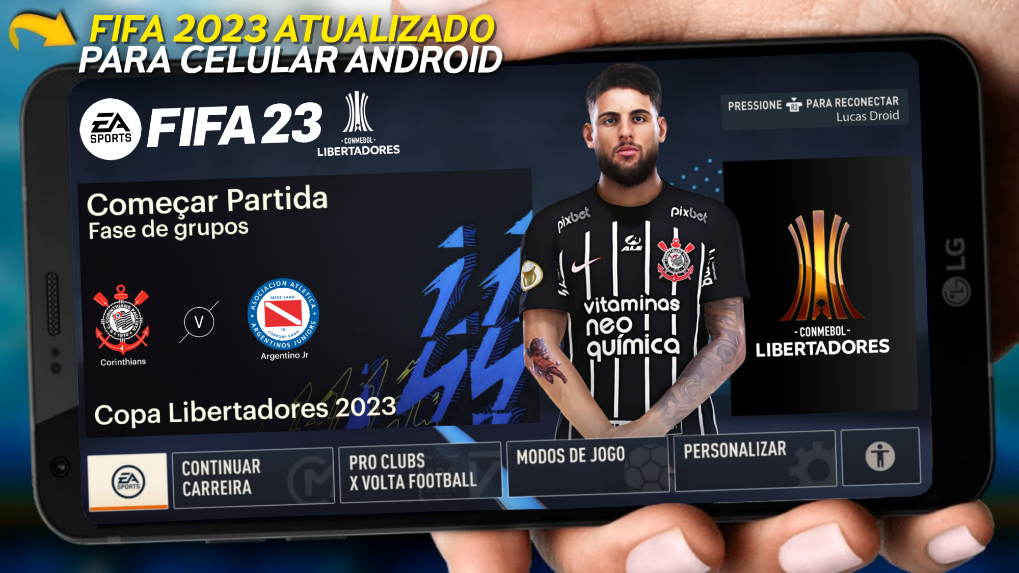 LANÇOU FIFA 23 MOBILE OFFLINE COM MODO CARREIRA/ BRASILEIRÃO 2023  ATUALIZADO/ NARRAÇÃO PARA ANDROID 